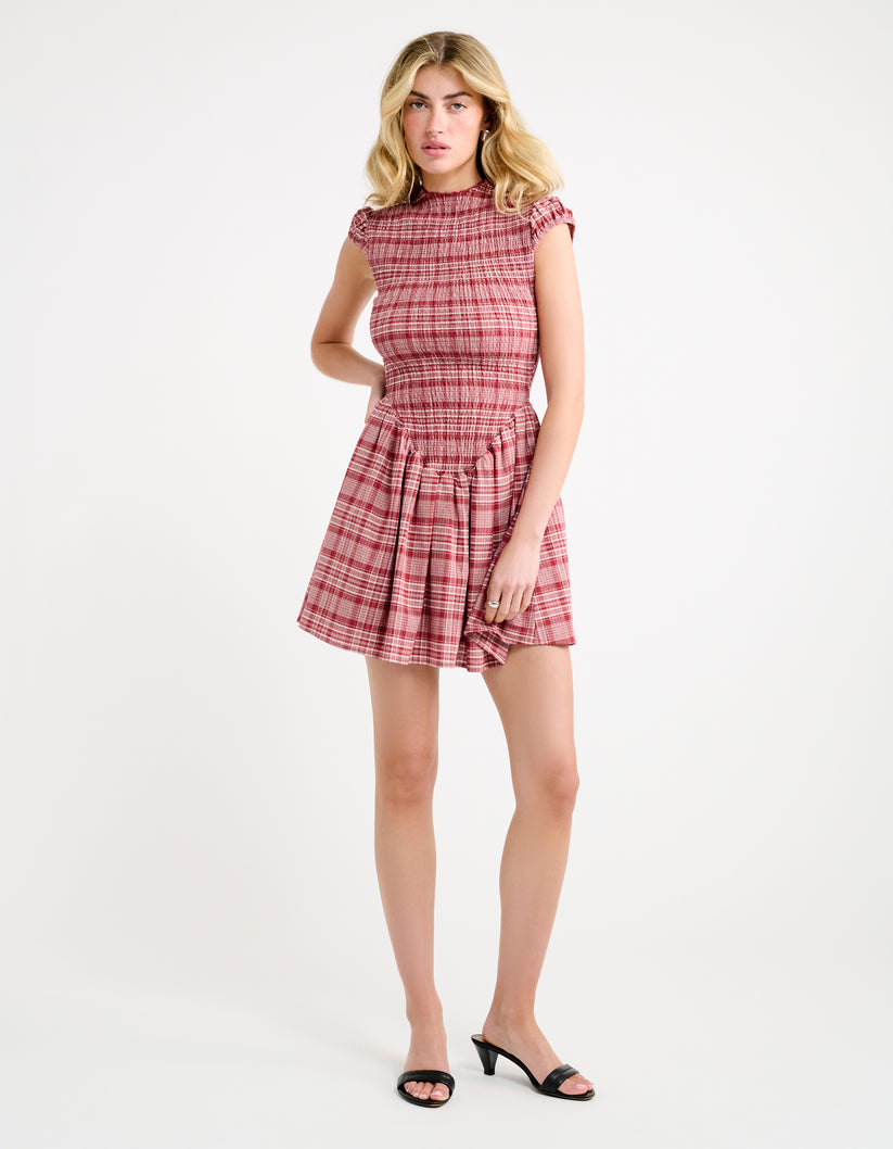 BARCLAY MINI DRESS - JUNEBERRY PLAID