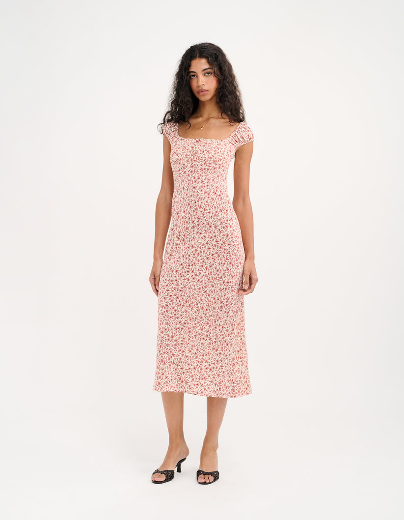 CALLAWAY MIDI DRESS - TEA ROSE TOILE