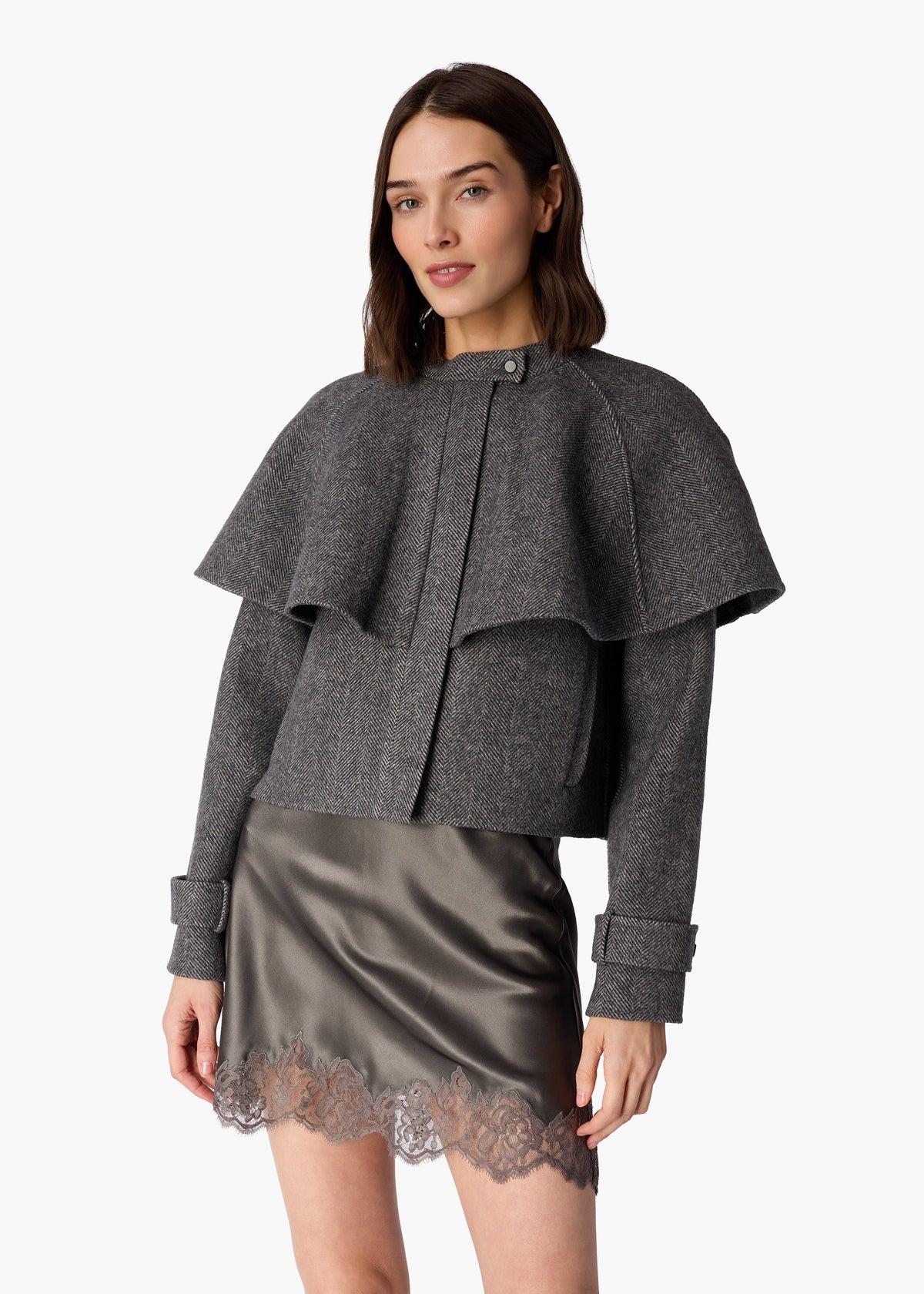 Adler Herringbone Jacket Dark Grey