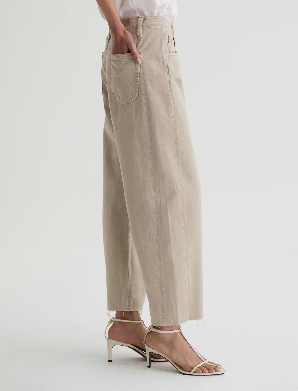 HATTIE CROP JEAN - SULFUR LIGHT TAUPE