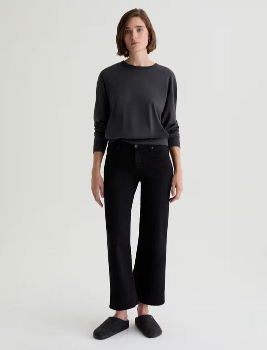 SAIGE WIDE LEG CROP - SUPER BLACK