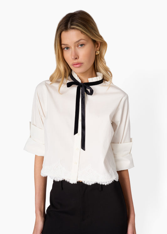 TAYLOR POPLIN BUTTON DOWN SHIRT - WHITE