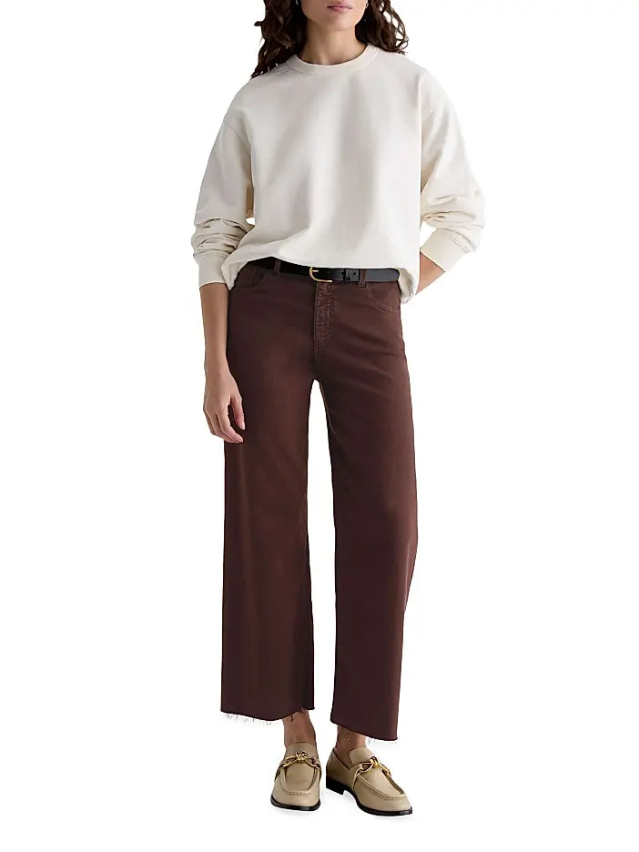 Saige Wide Leg Crop - Coffee Bean