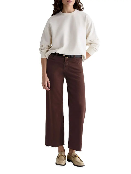 Saige Wide Leg Crop - Coffee Bean