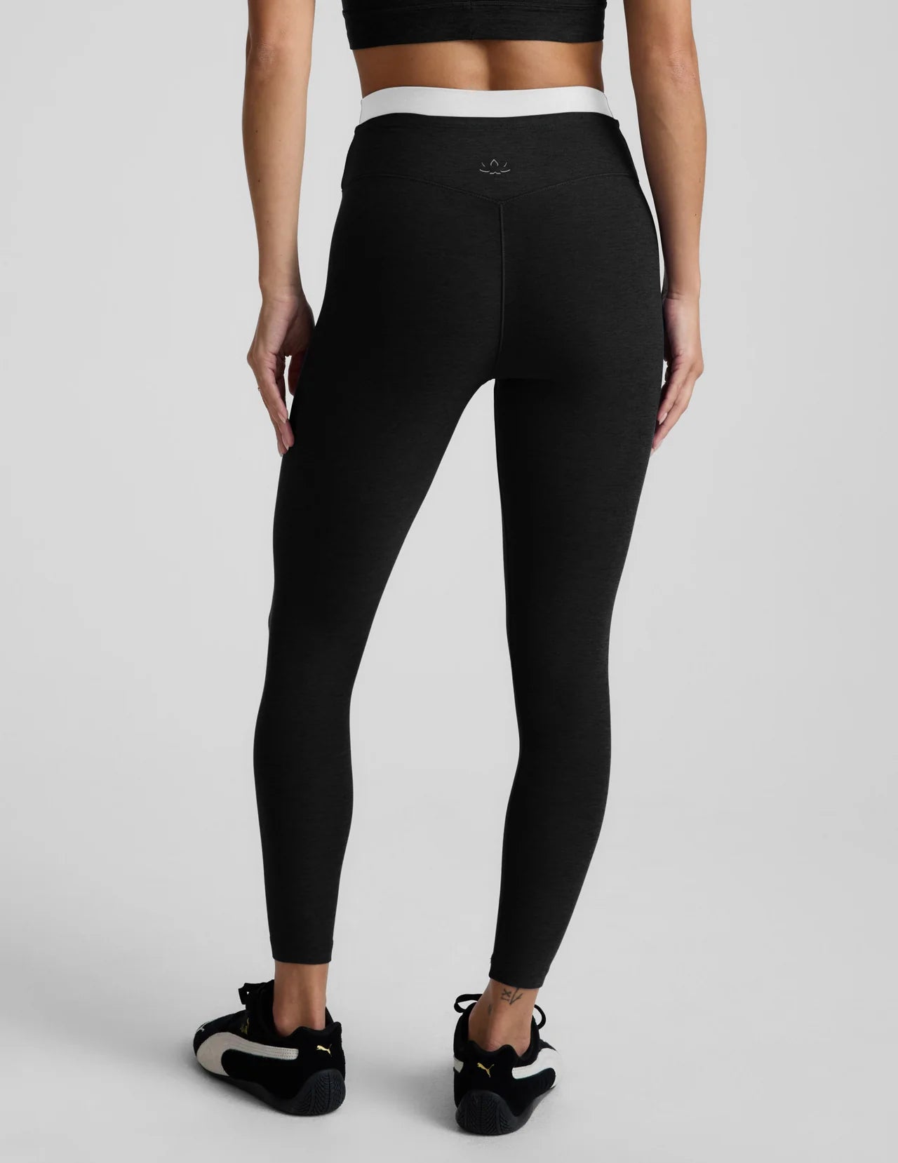 SPACEDYE LAYERED HIGH WAISTED MIDI LEGGING - DARKEST NIGHT