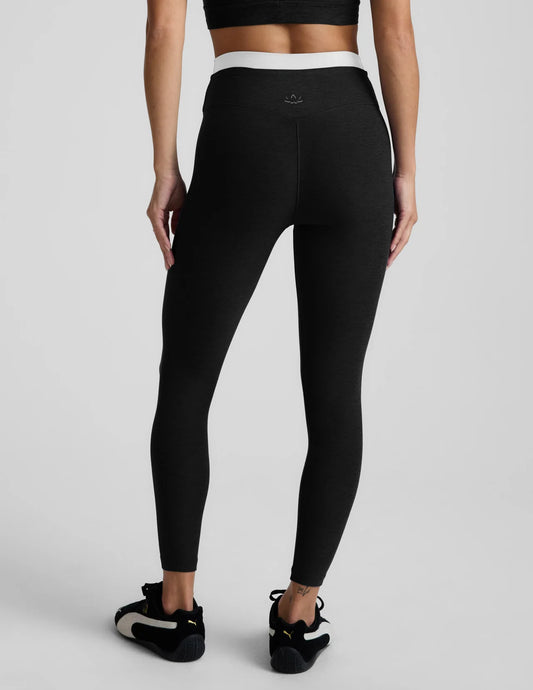 SPACEDYE LAYERED HIGH WAISTED MIDI LEGGING - DARKEST NIGHT