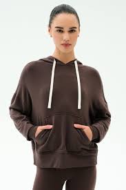 JOEY LONG SLEEVE HOODIE - DARK CHOCOLATE