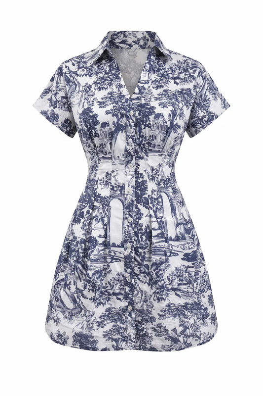 KYLE DRESS - NAVY TOILE
