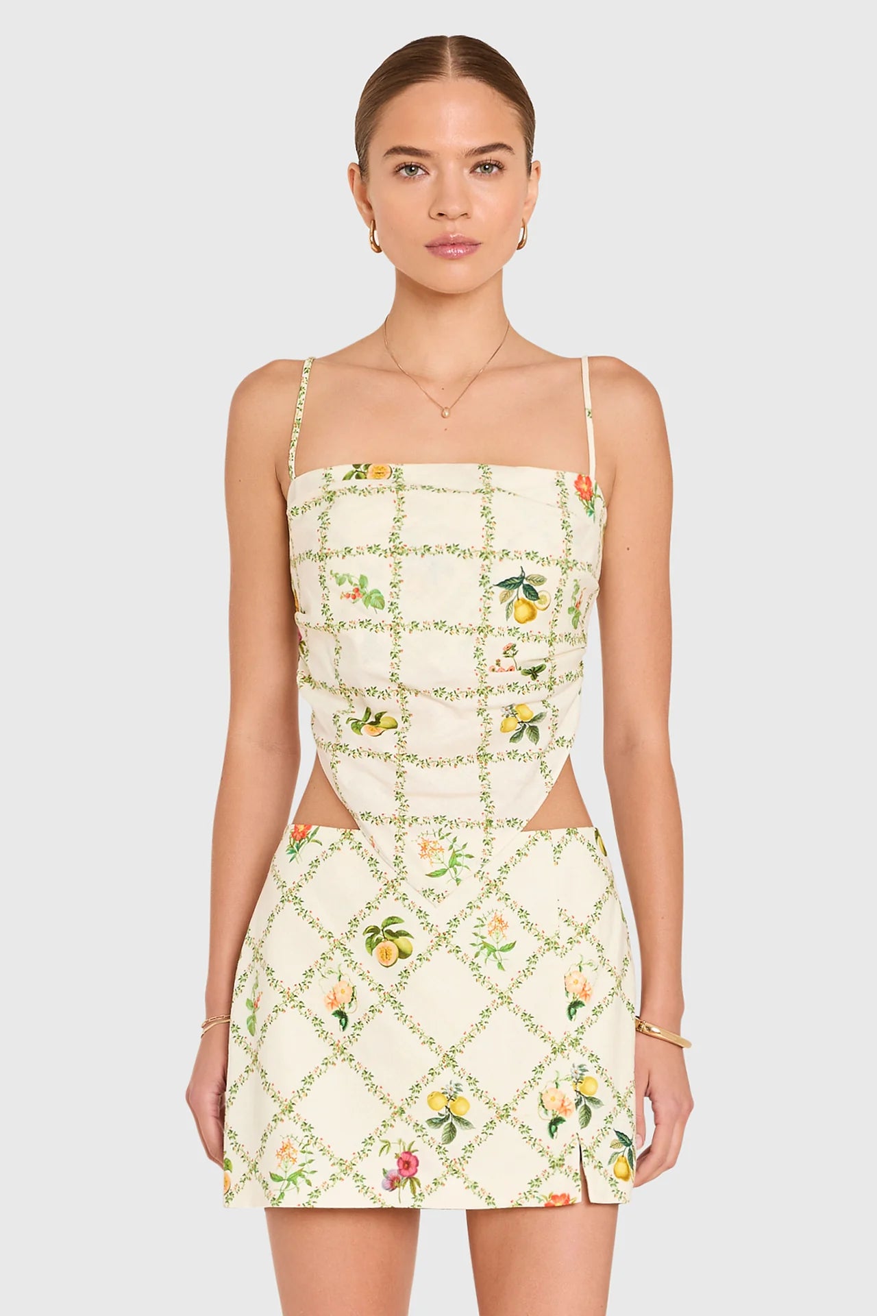 JUNA TOP - TRELLIS PRINT