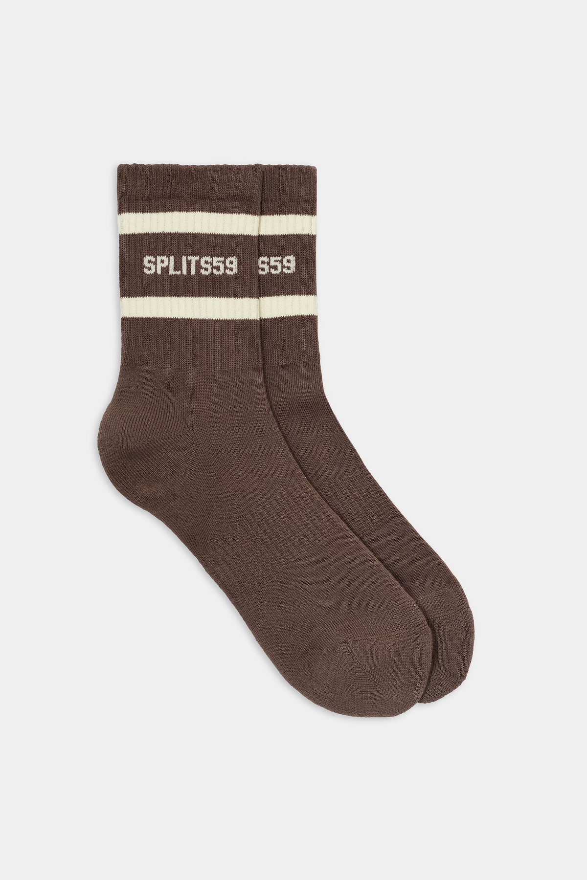 LOGO STRIPE QUARTER SOCKS - LENTIL/CREME