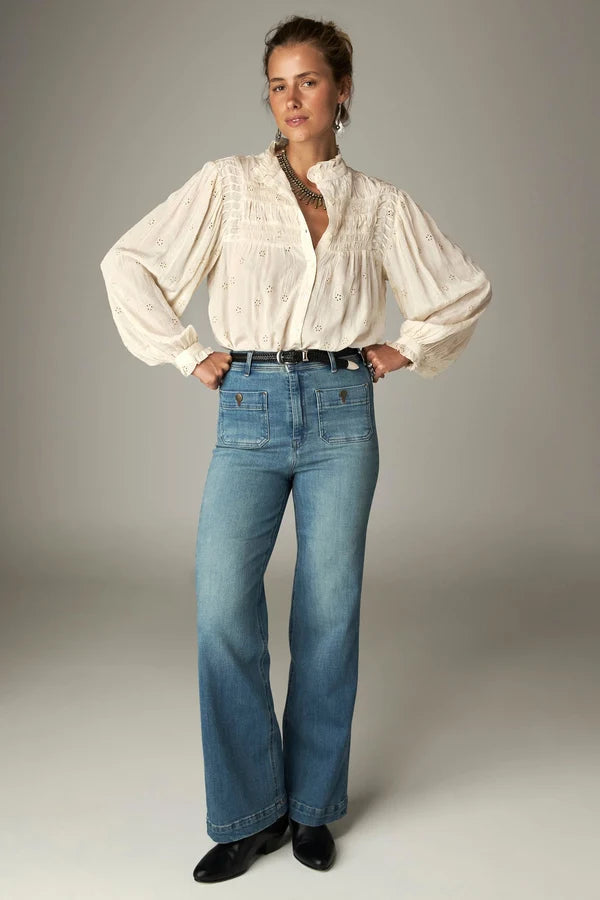 BLOOM SCHIFFLY-OLYMPIA BLOUSE - COQUILLAGE
