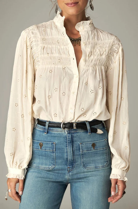 BLOOM SCHIFFLY-OLYMPIA BLOUSE - COQUILLAGE