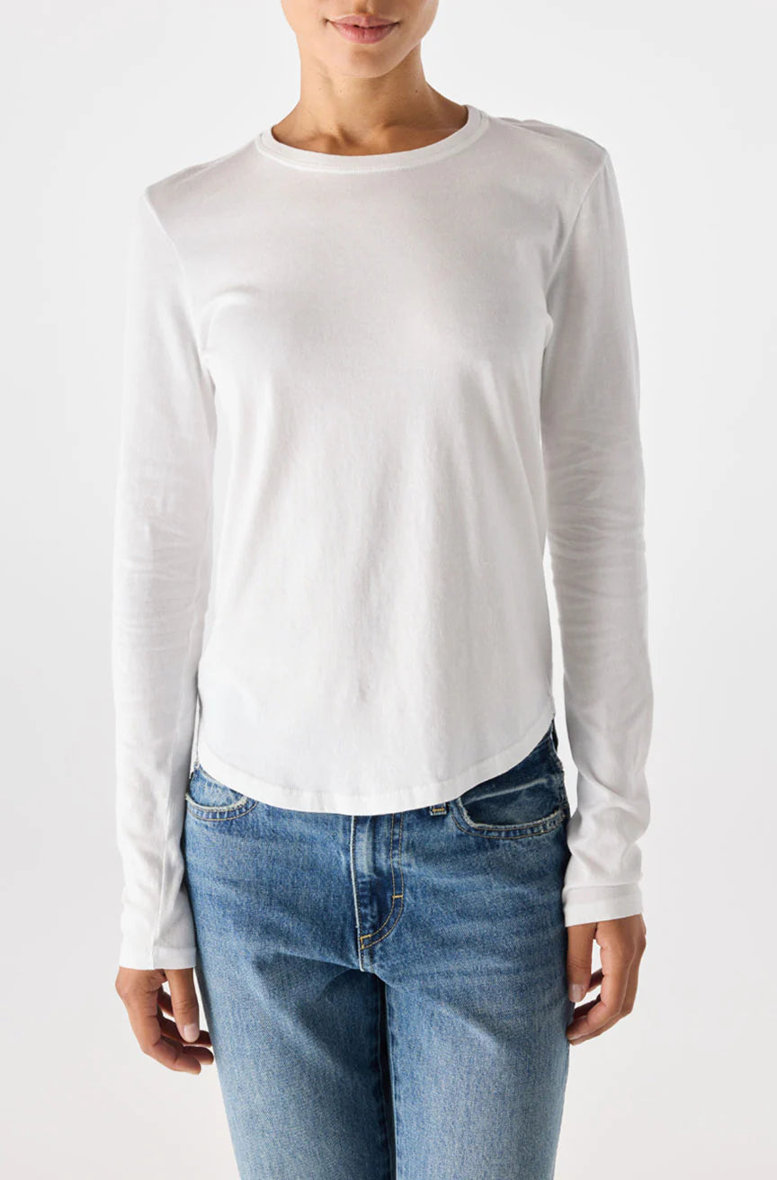 QUINN LONG SLEEVE TEE - WHITE