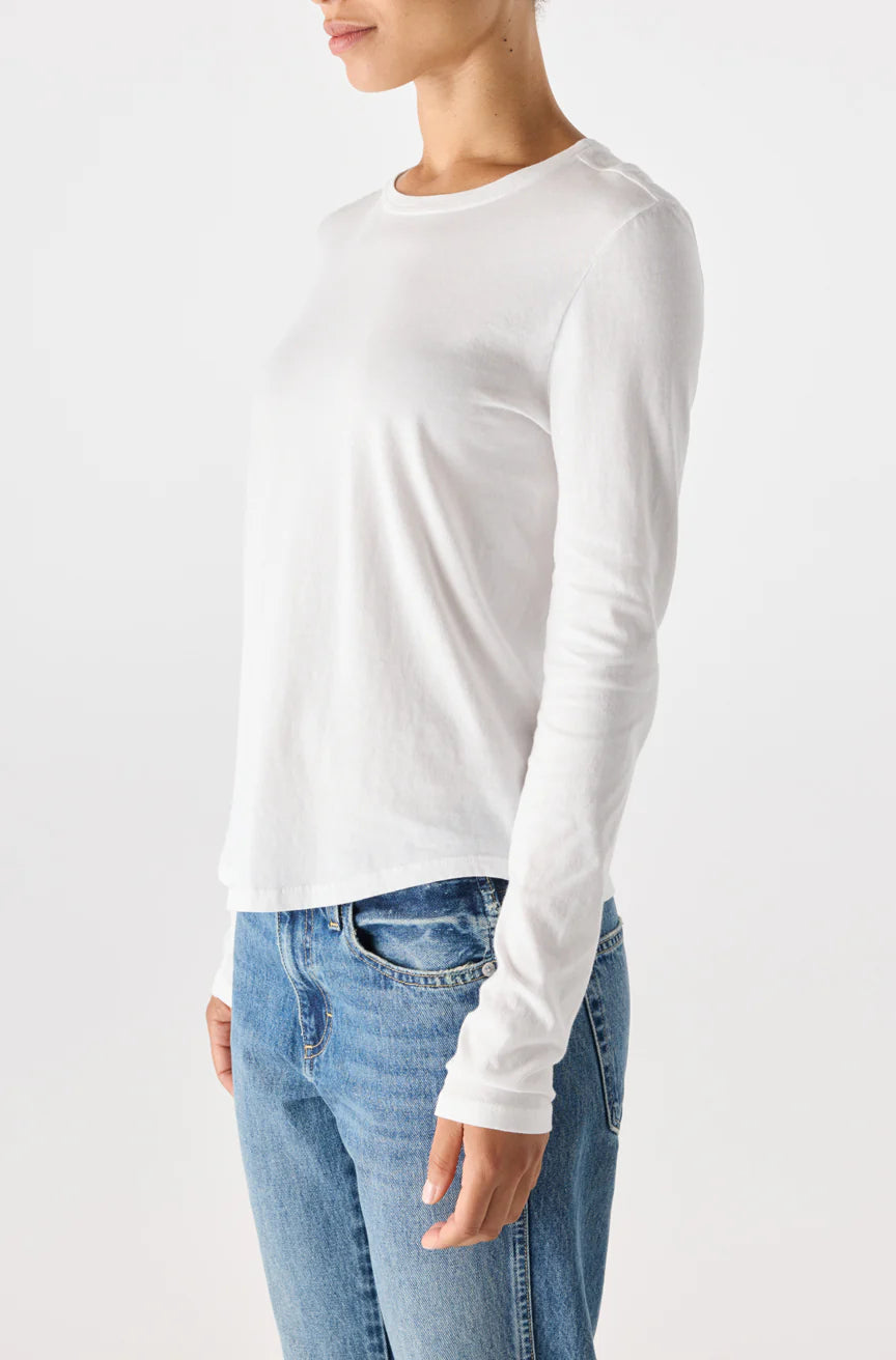 QUINN LONG SLEEVE TEE - WHITE