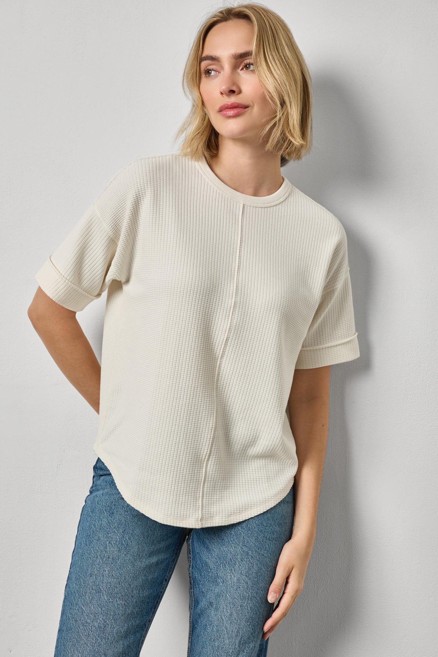 DROP SHOULDER SWEATSHIRT - ECRU