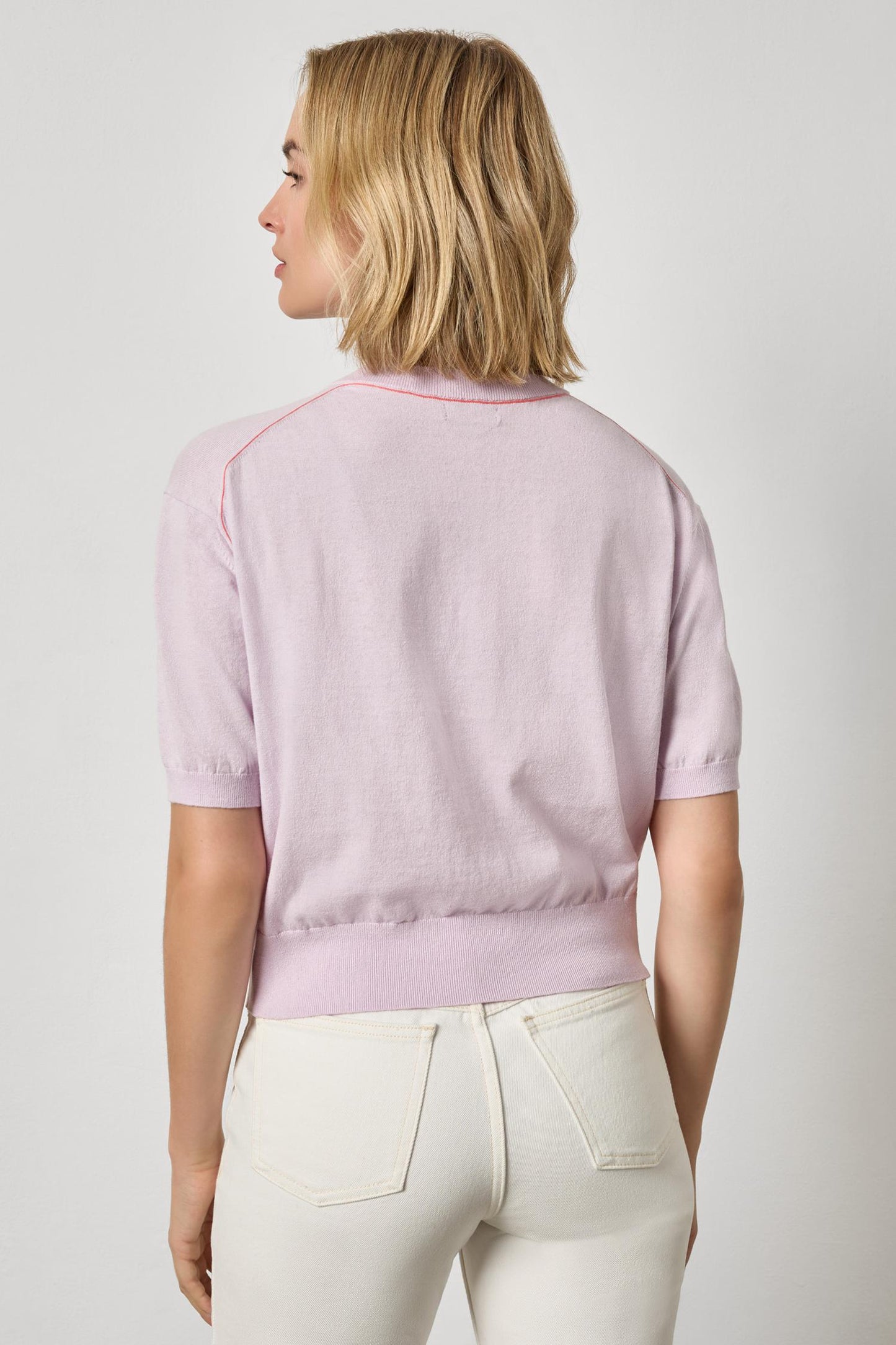 SHORT SLEEVE CARDIGAN - WISTERIA