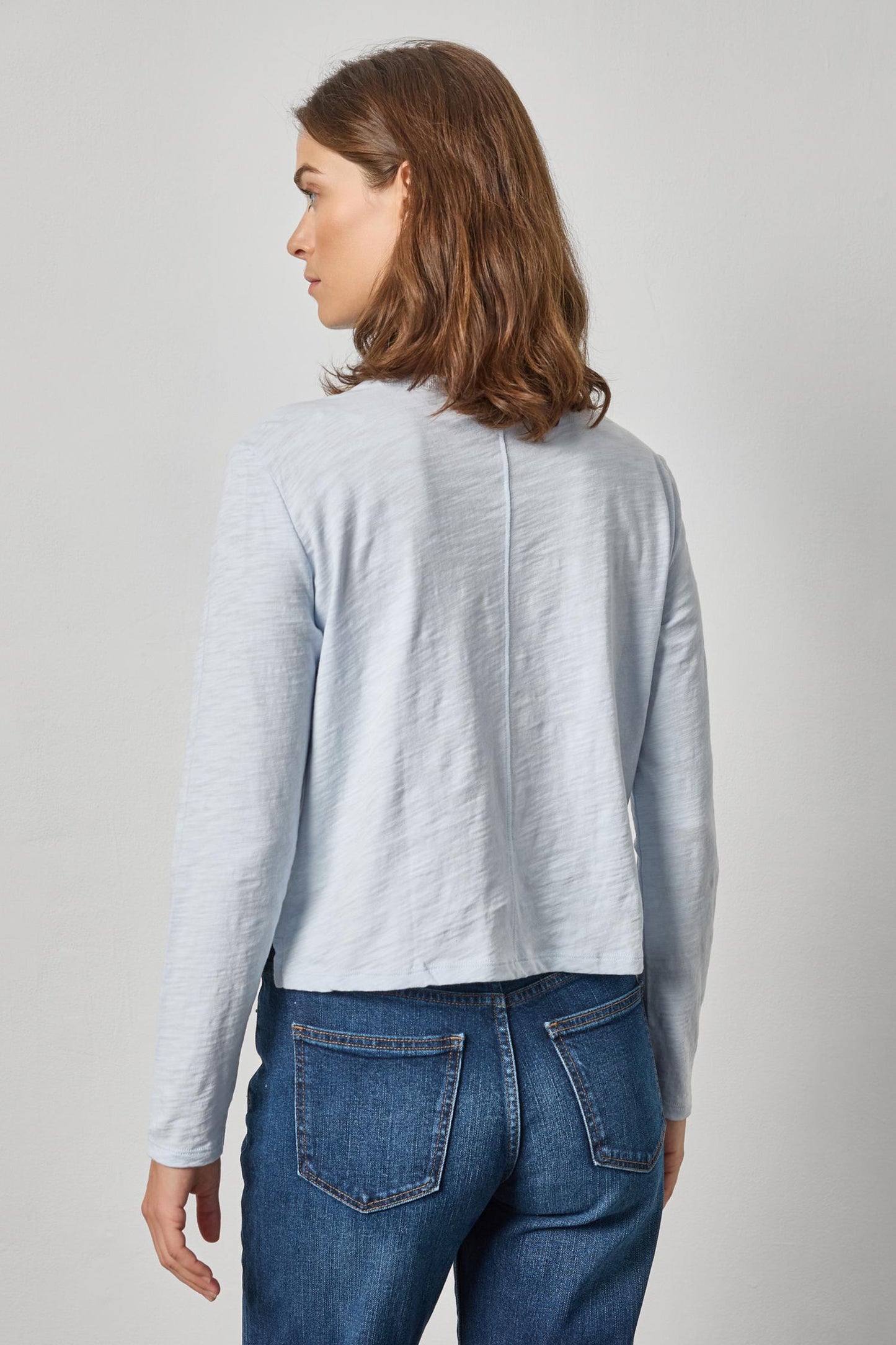 LONG SLEEVE CROPPED BOYFRIEND - GLASS