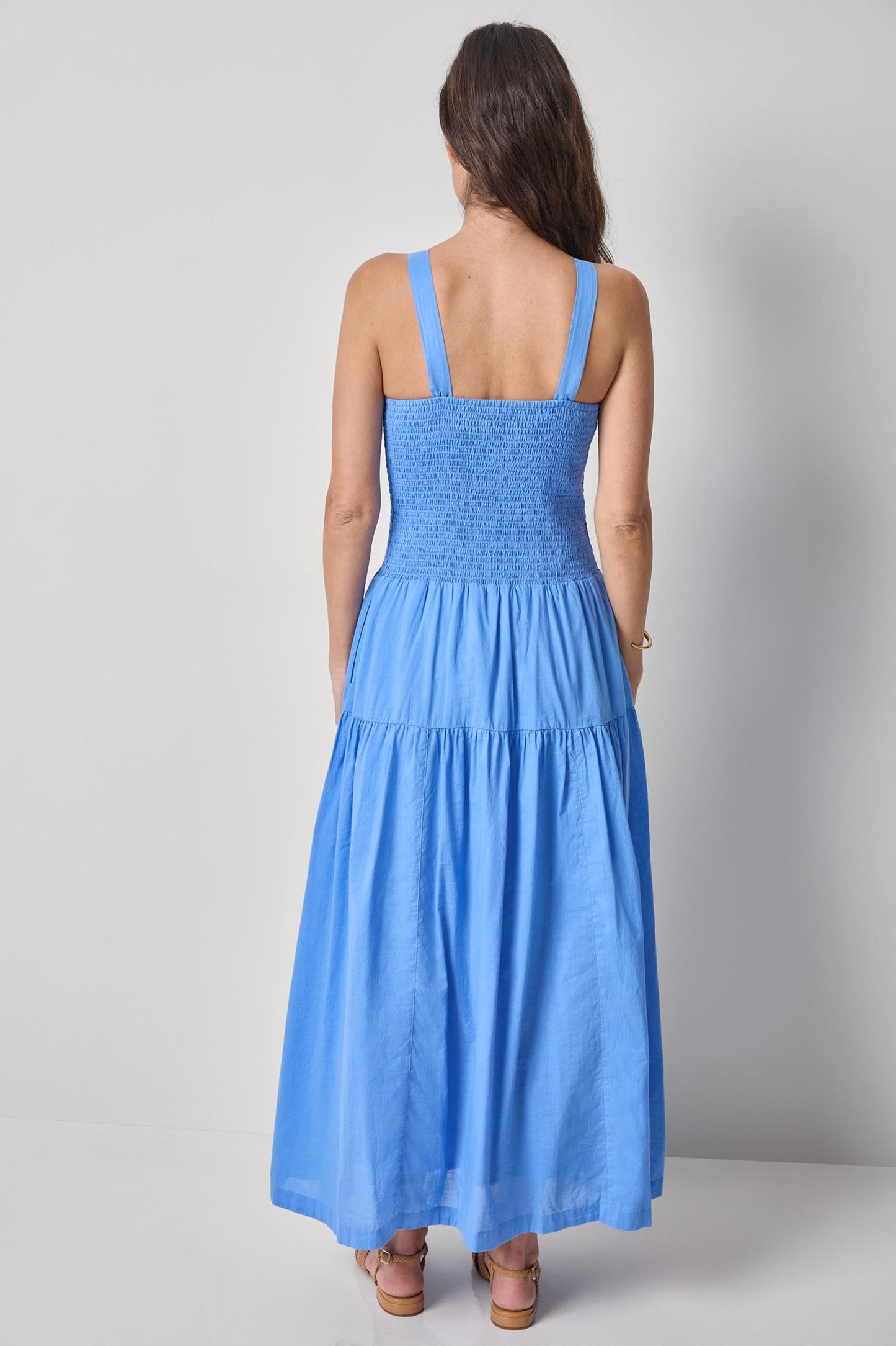 SMOCKED BODICE MAXI DRESS - ULTRAMARINE