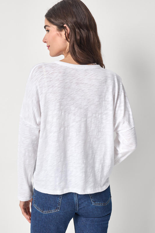 EASY LONG SLEEVE BEACH TEE - WHITE