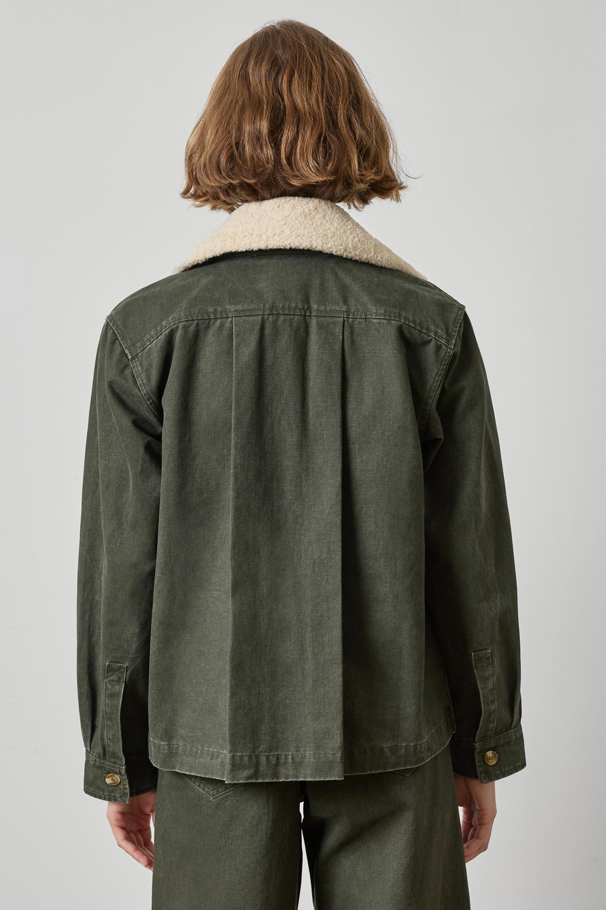 WASHED TWILL PLEAT BACK JACKET (JUNIPER)