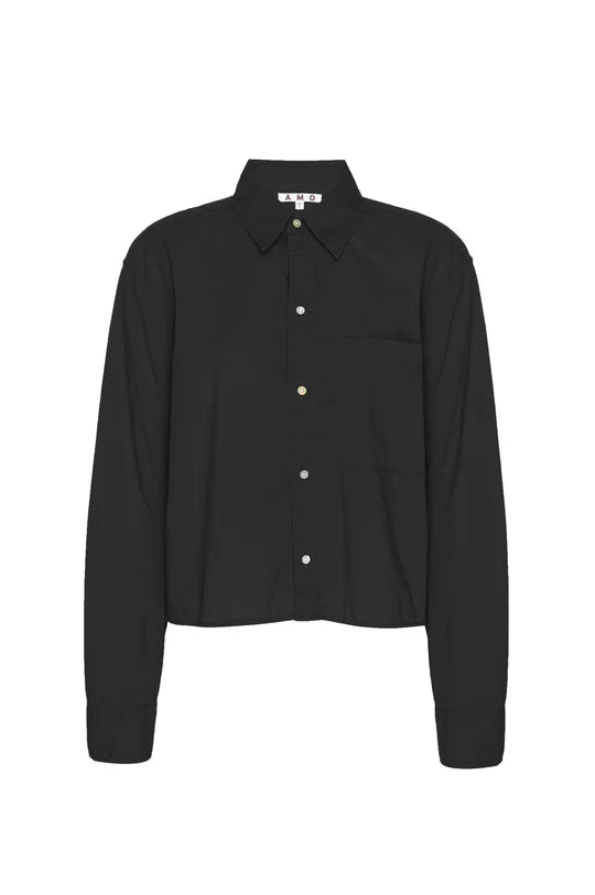 RUTH CROP SHIRT - BLACK