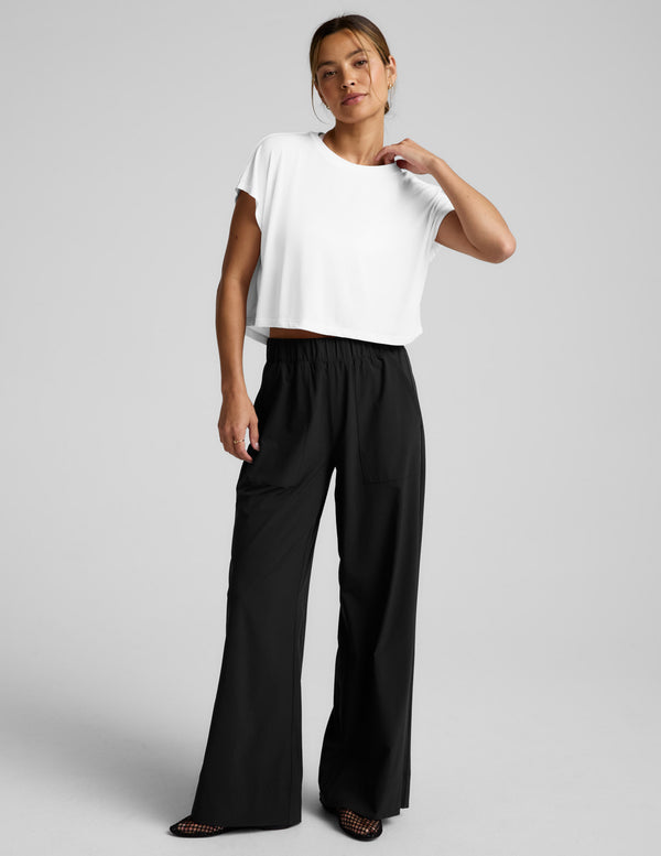 STUDIO LUXE CROPPED TEE - WHITE