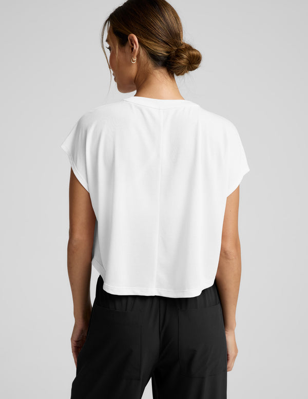 STUDIO LUXE CROPPED TEE - WHITE