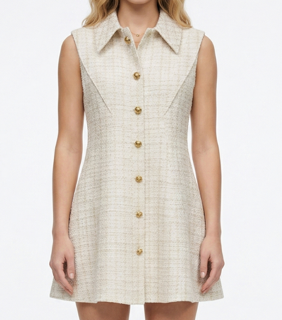 ALBIE DRESS - IVORY TWEED