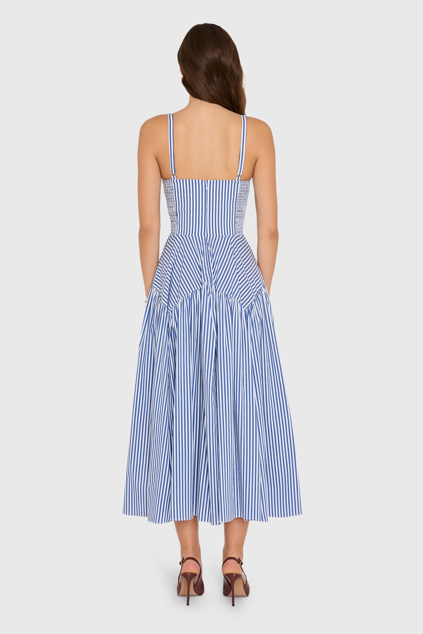 SPENCER MIDI DRESS - BLUE IVORY