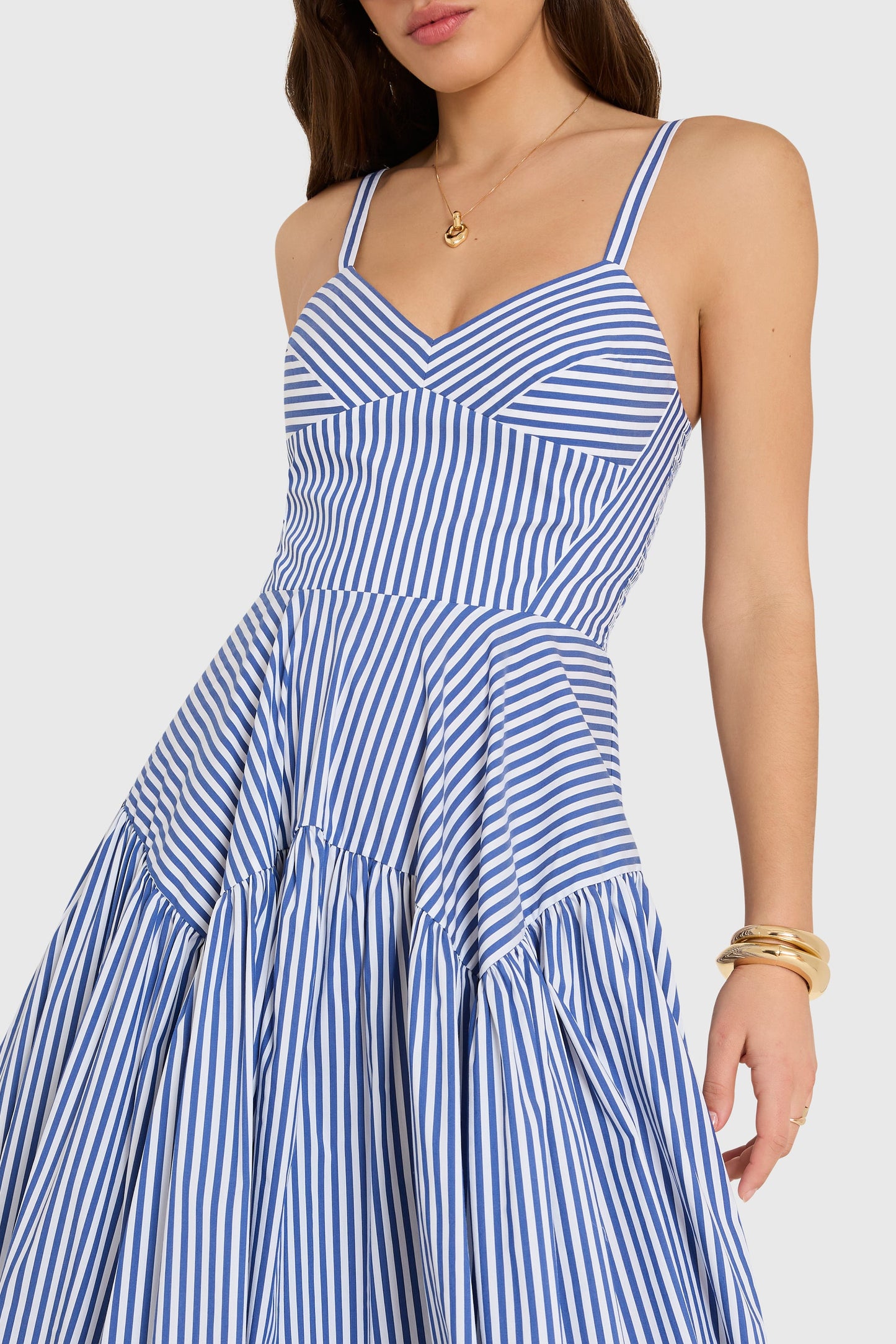 SPENCER MIDI DRESS - BLUE IVORY