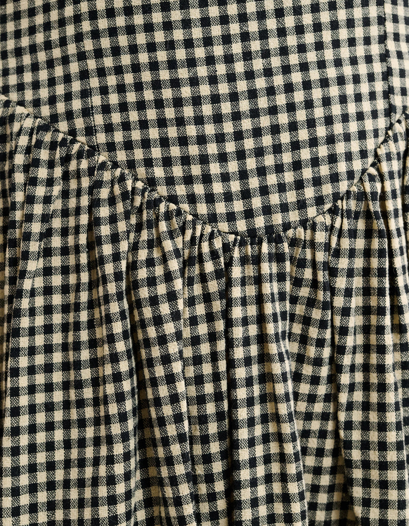 TOULOUSE MIDI DRESS - BLACK GINGHAM