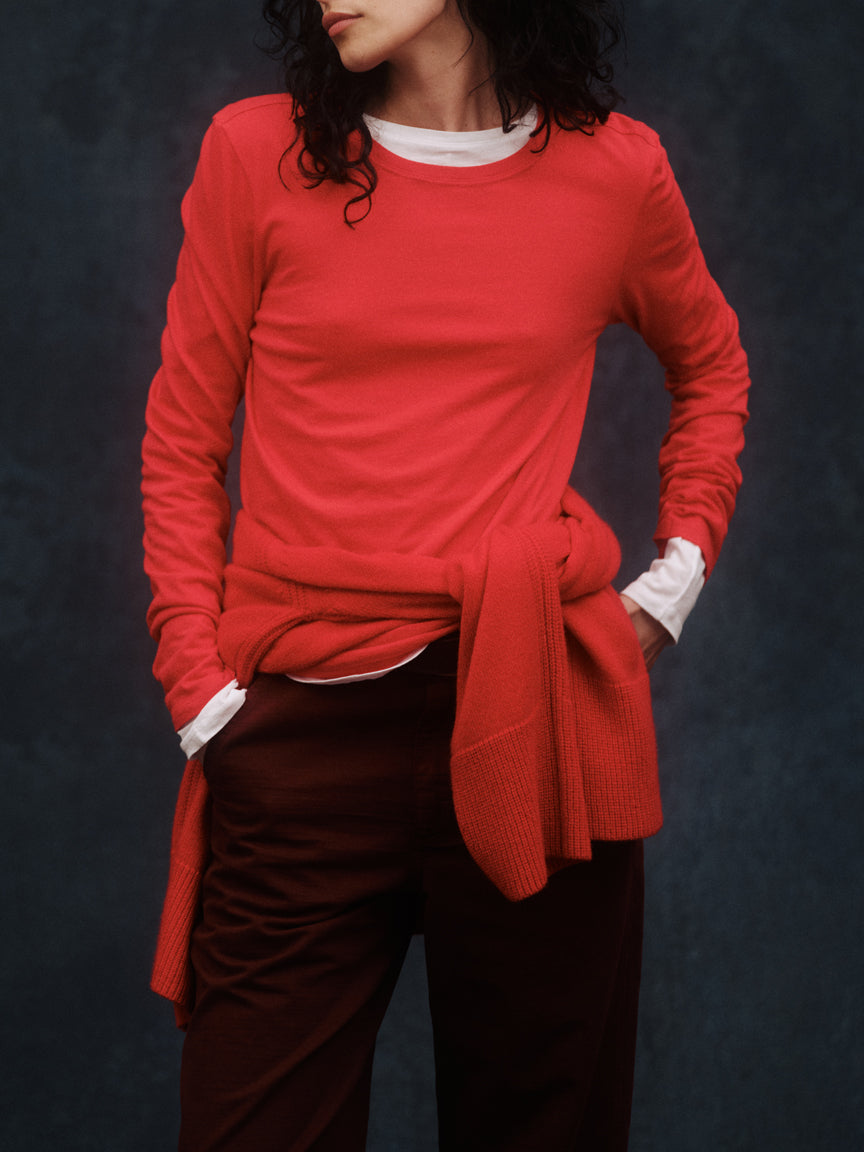 QUINN LONG SLEEVE TEE - SIGNAL