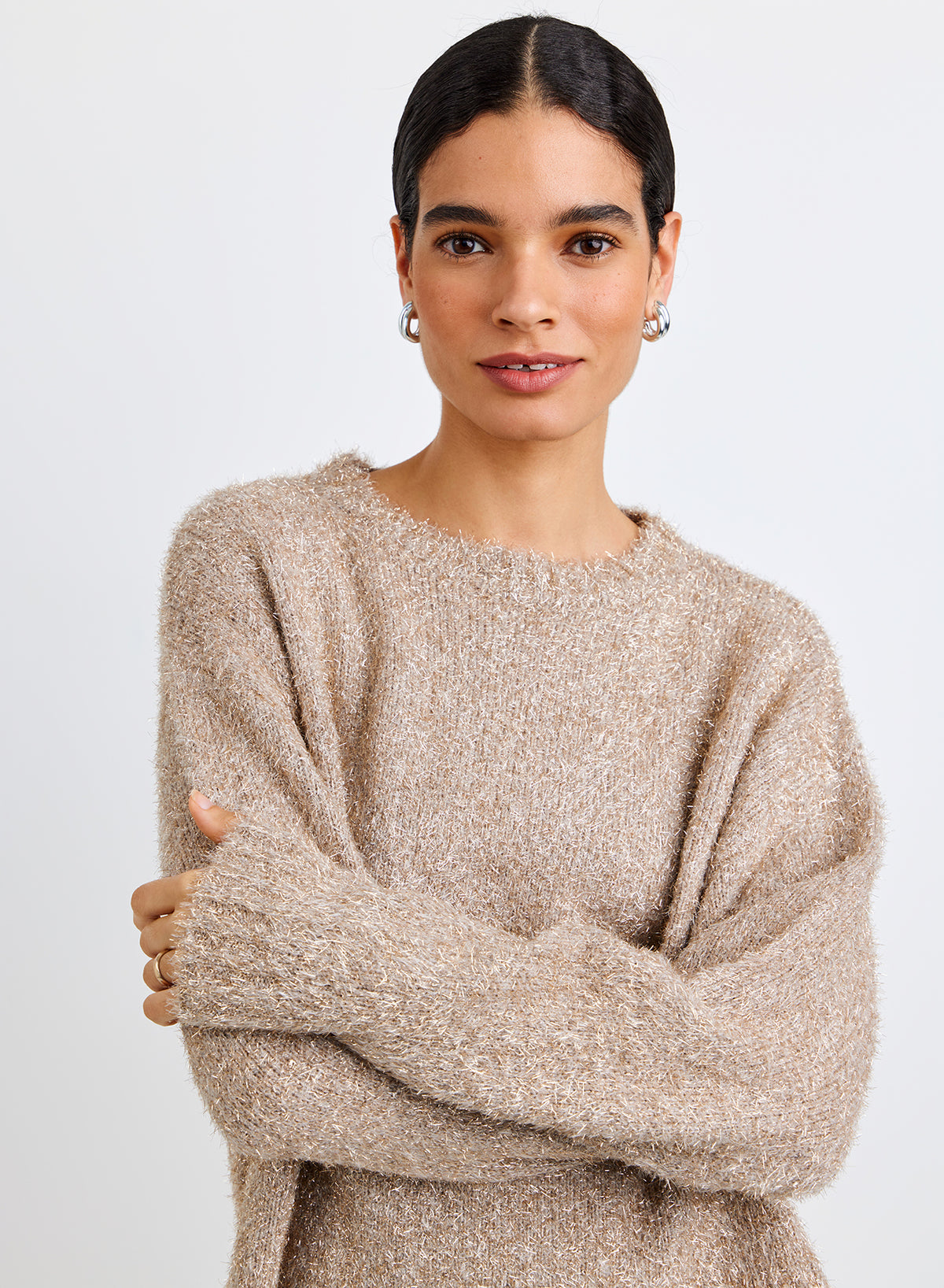 SLOUCHY SWEATER - GOLD SHIMMER