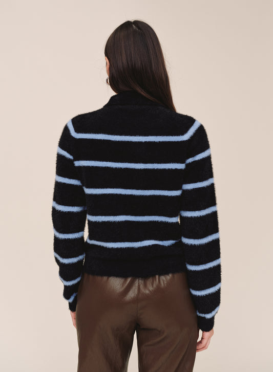COLLARED PULLOVER SWEATER - NIGHTFALL STRIPE