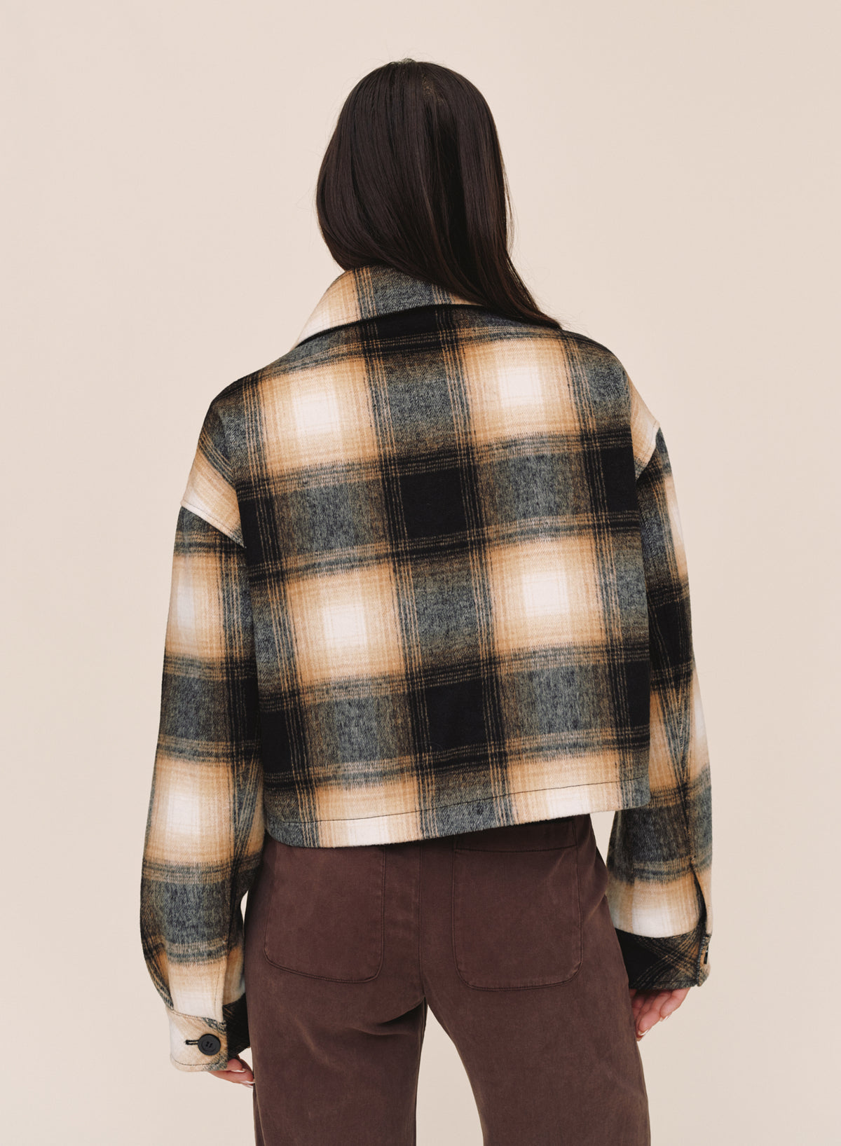 FLAP POCKET JACKET - AMBER PLAID