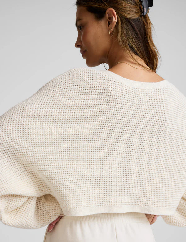 READY FOR BARRE CROPPED SWEATER - DOVE