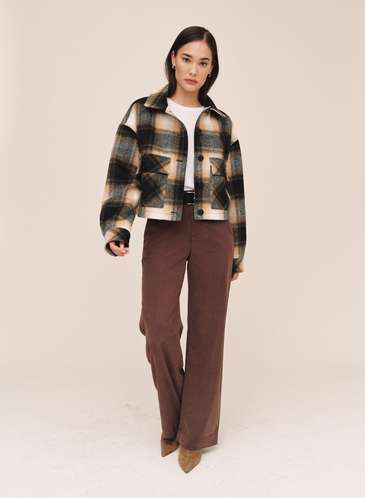 FLAP POCKET JACKET - AMBER PLAID