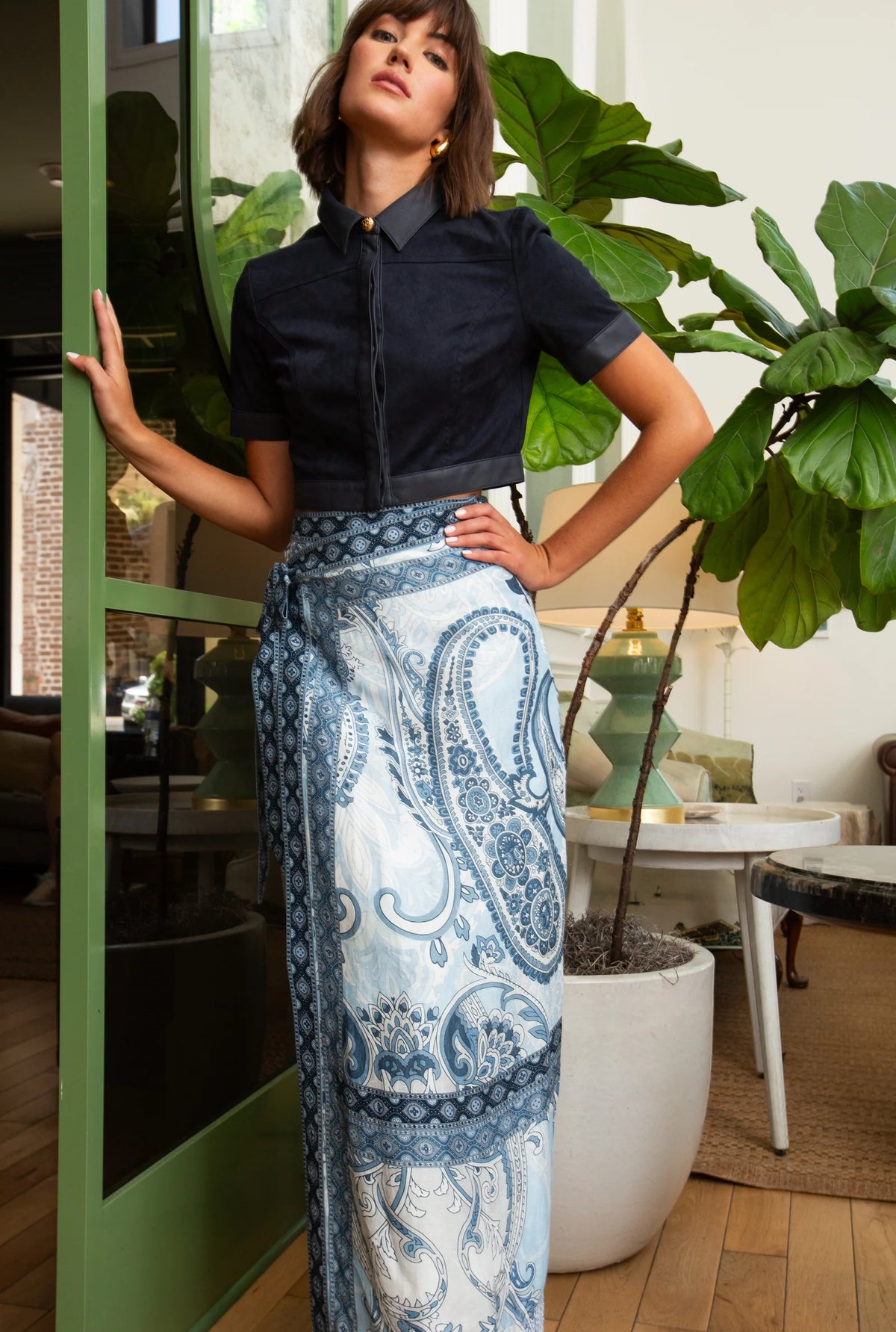 WILEY WRAP SKIRT - BLUE MYTH