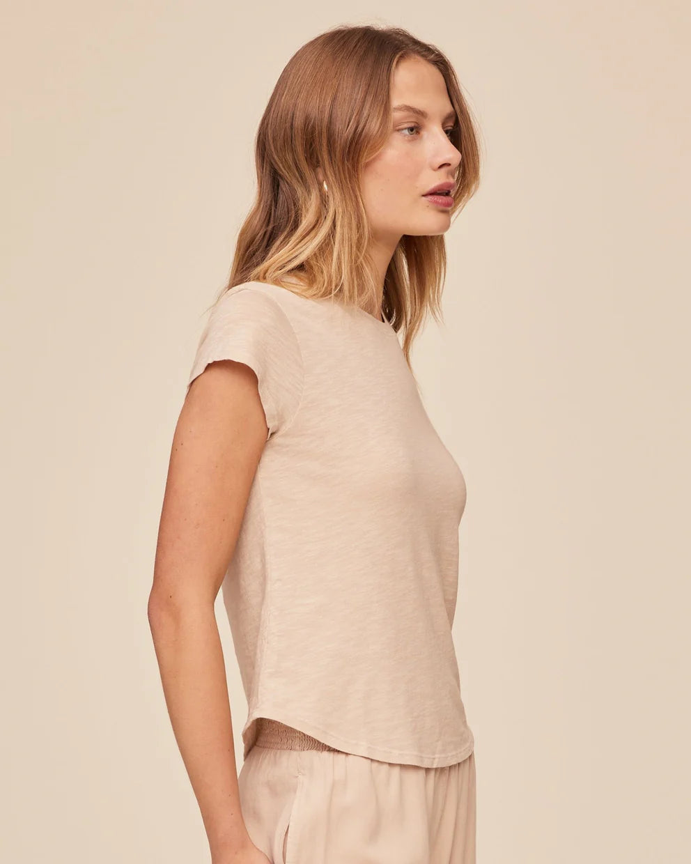 BABY CREW TEE - LINEN SAND