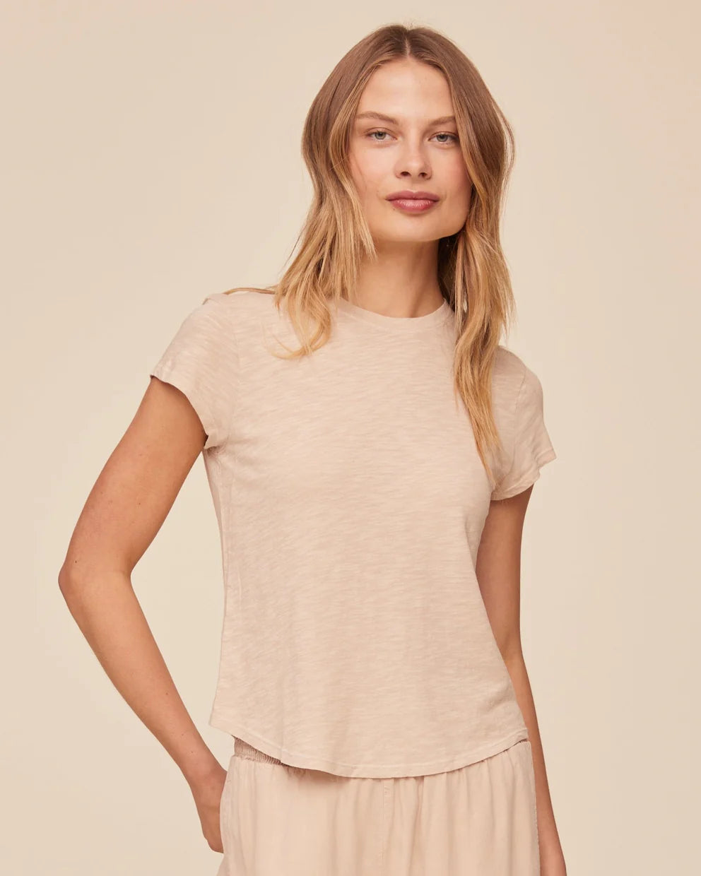 BABY CREW TEE - LINEN SAND
