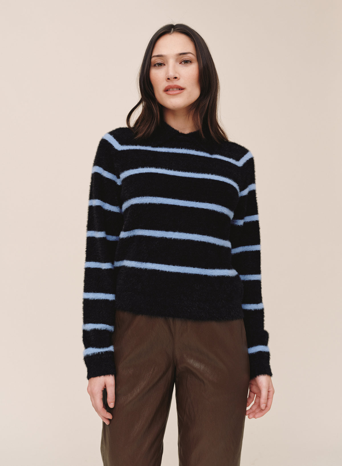 COLLARED PULLOVER SWEATER - NIGHTFALL STRIPE