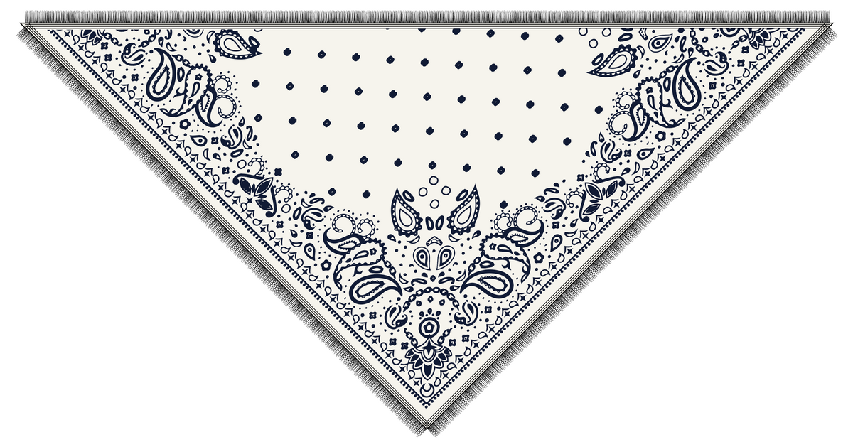 CASHMERE PRINTED BANDANA - SOFT WHITE COMBO