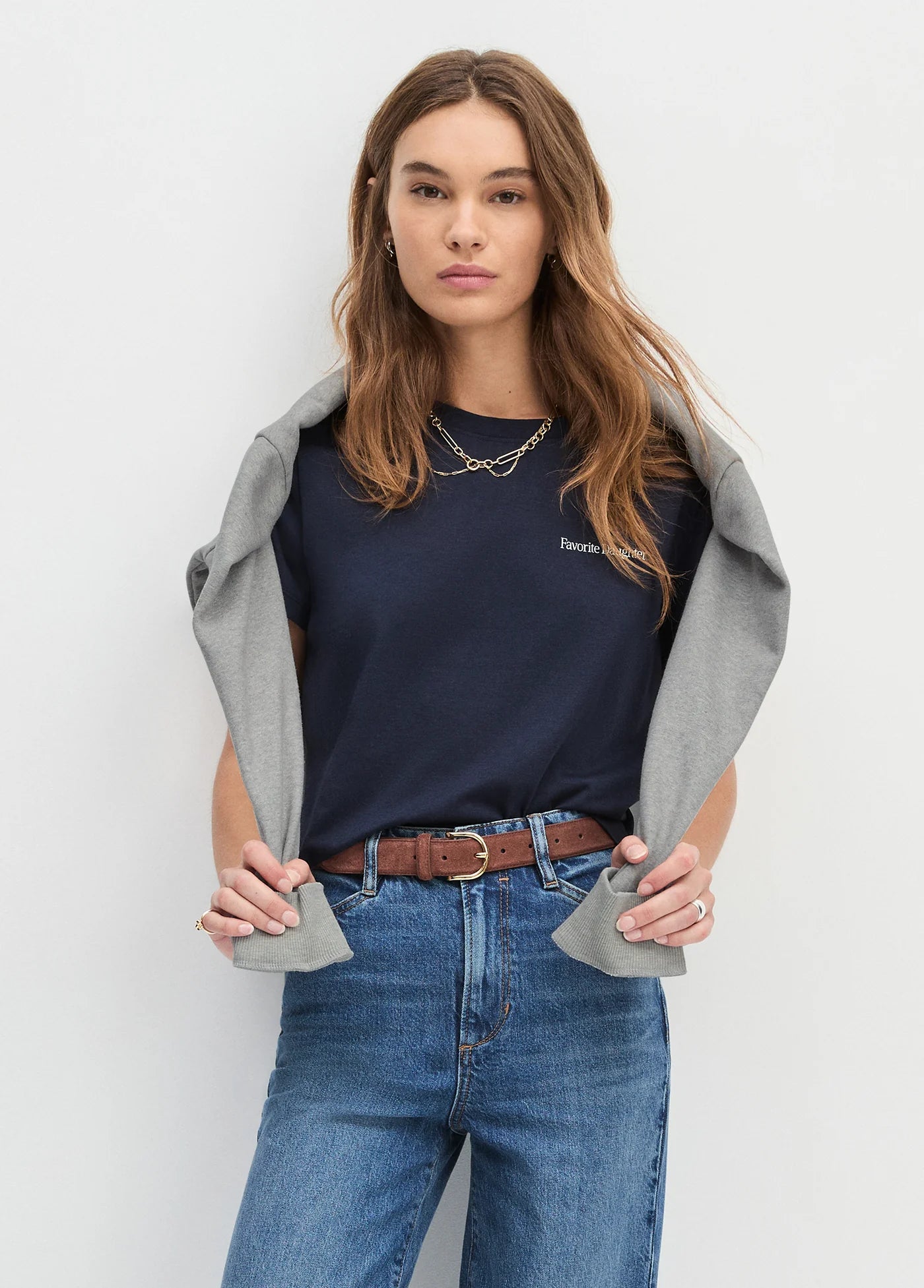 THE SUEDE JUNI BELT - TAN/GOLD