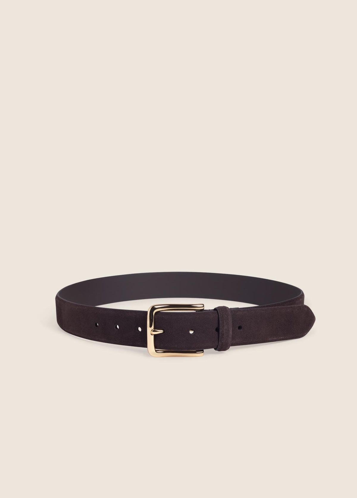 THE SUEDE HERITAGE BELT - CHOCOLATE/ANTIQUE BRAS