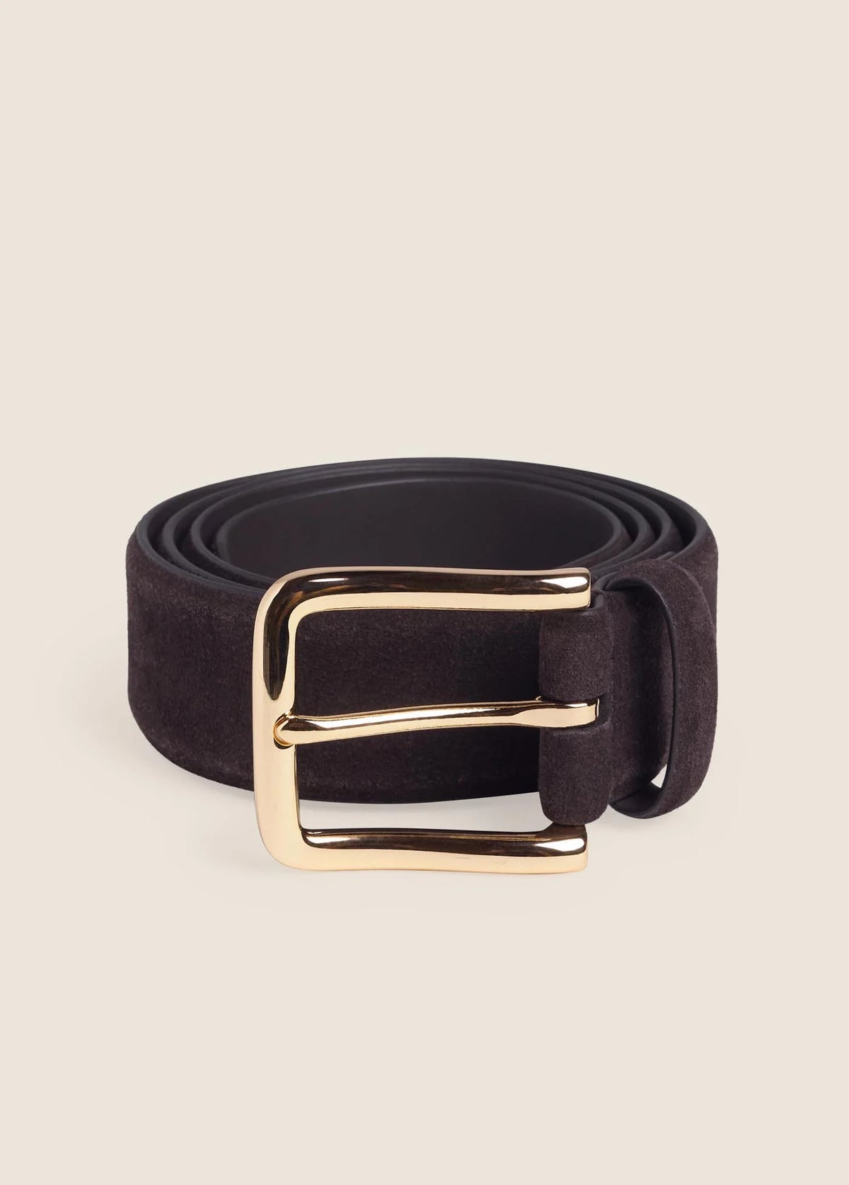 THE SUEDE HERITAGE BELT - CHOCOLATE/ANTIQUE BRAS