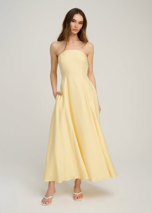THE FAVORITE LINEN DRESS - MOONBEAM