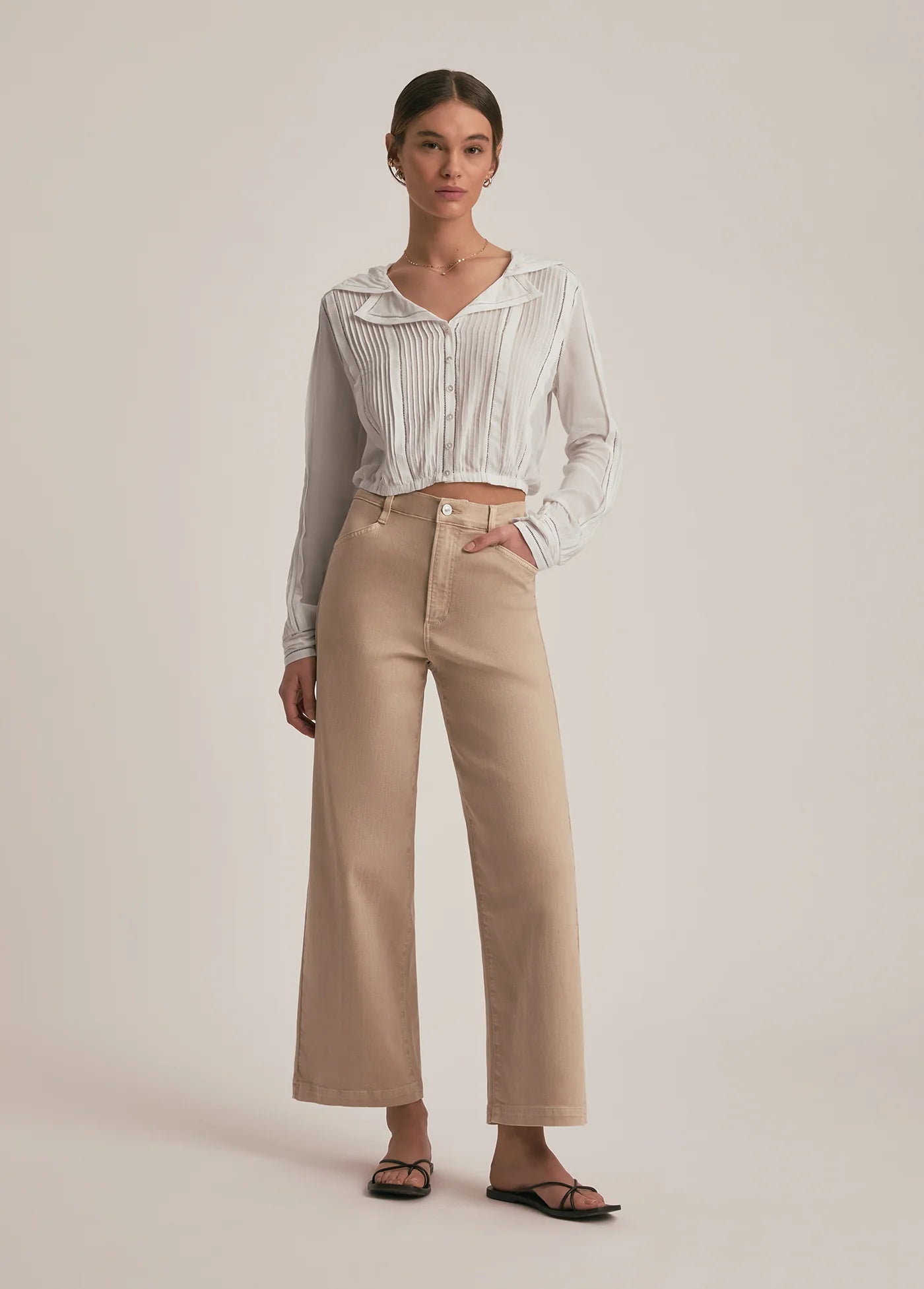 THE MISCHA SUPER HIGH RISE WIDELEG ANKLE - FRENCH OAK