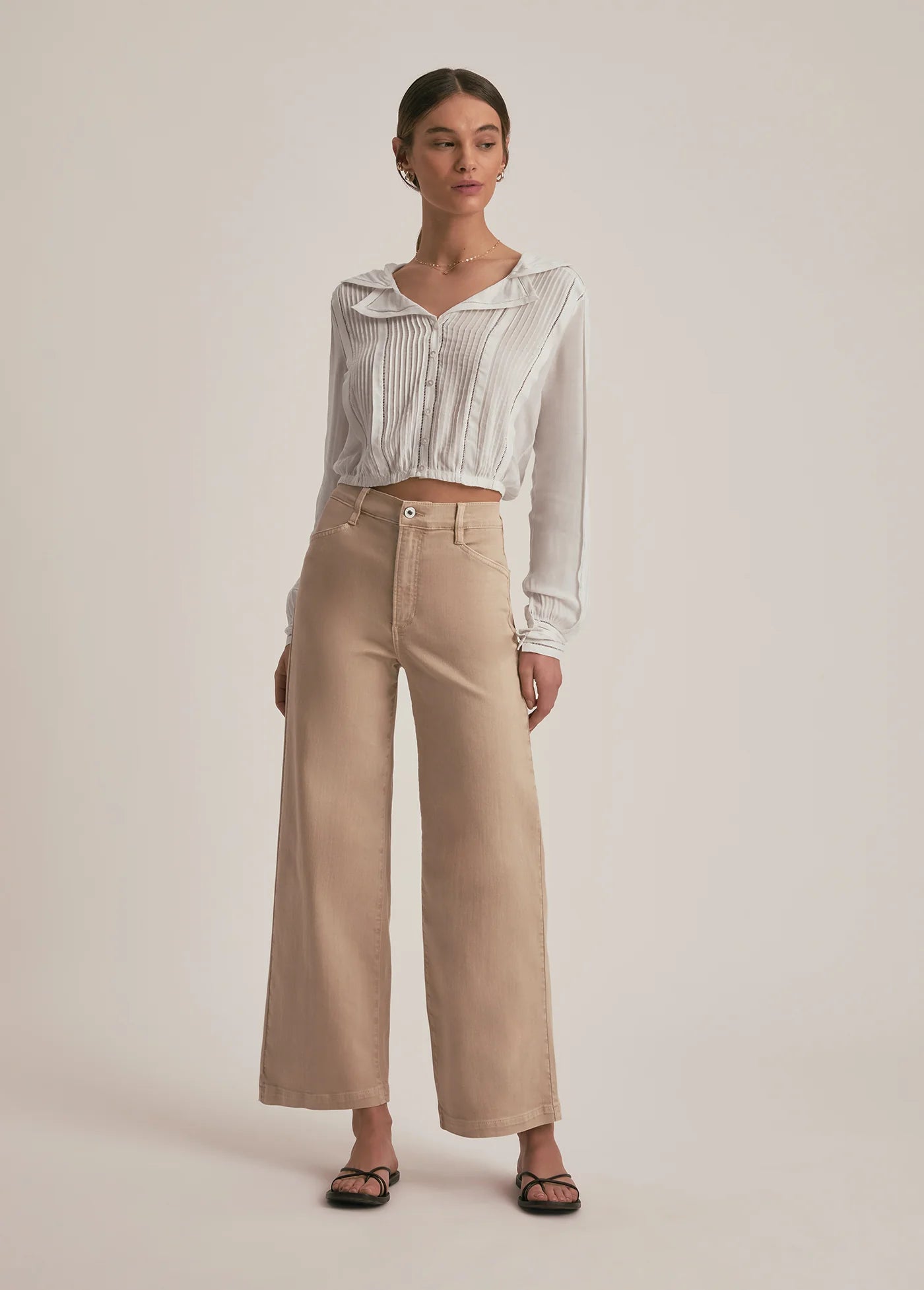 THE MISCHA SUPER HIGH RISE WIDELEG ANKLE - FRENCH OAK