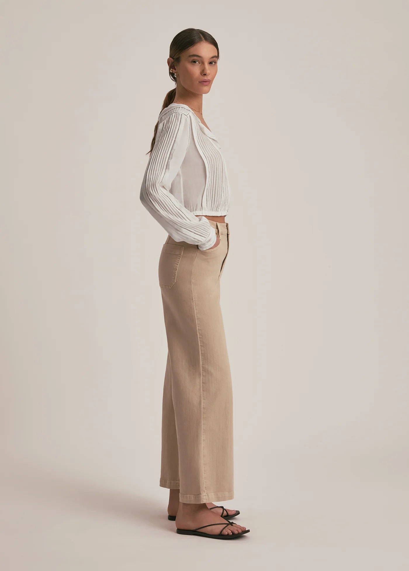 THE MISCHA SUPER HIGH RISE WIDELEG ANKLE - FRENCH OAK