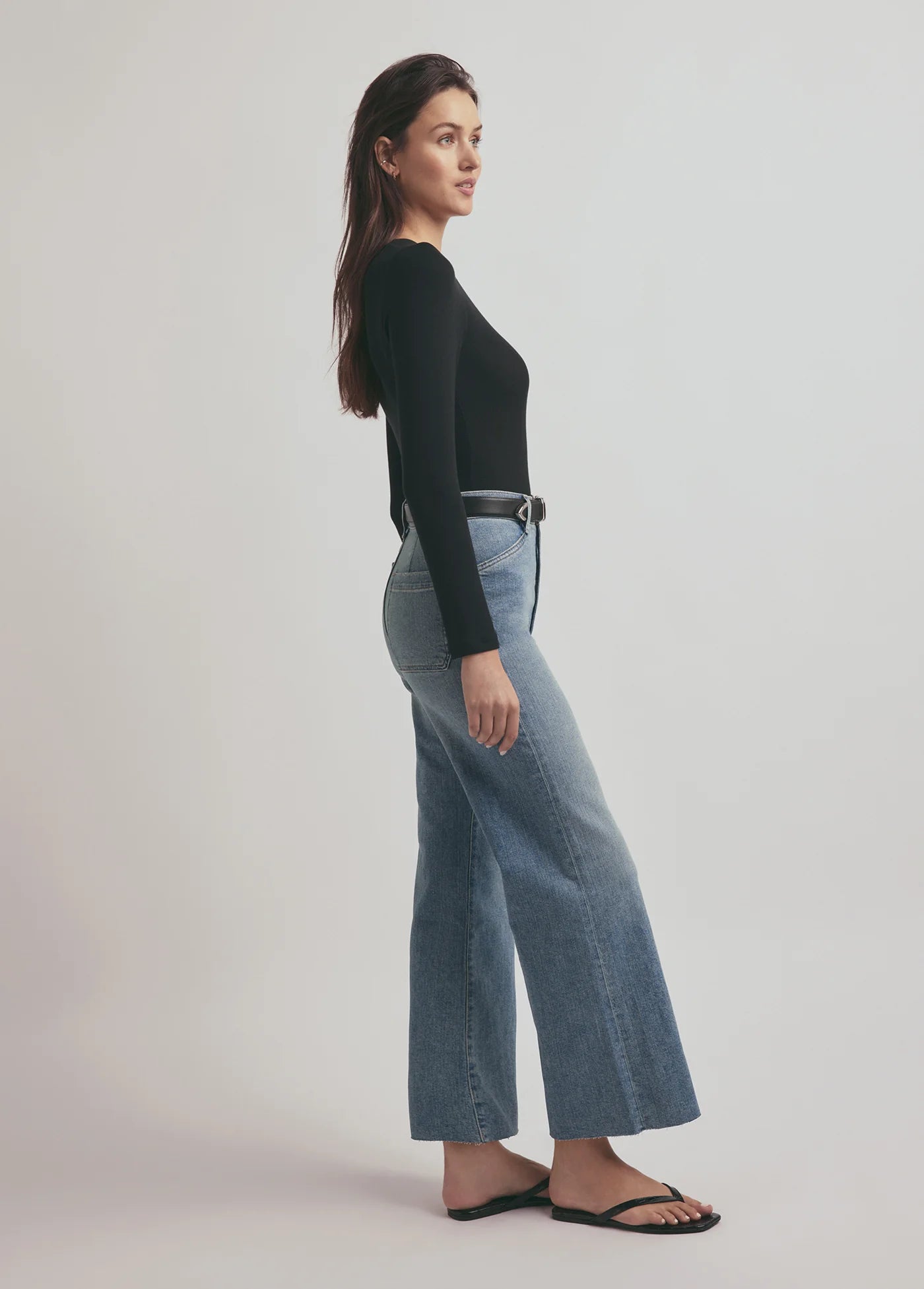 THE RIBBED LONG SLEEVE - BLACK